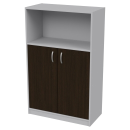 Офисный шкаф СБ-63 цвет Серый+Венге 77/37/123 см