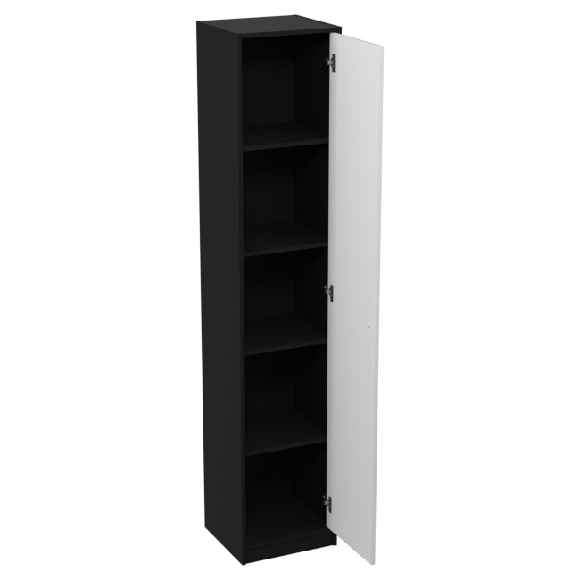 Шкаф для офиса СБ-2/З цвет Черный + Белый 40/37/200 см