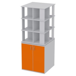 Офисный шкаф ШУВ-3 цвет Серый+Оранж 77/77/200 см
