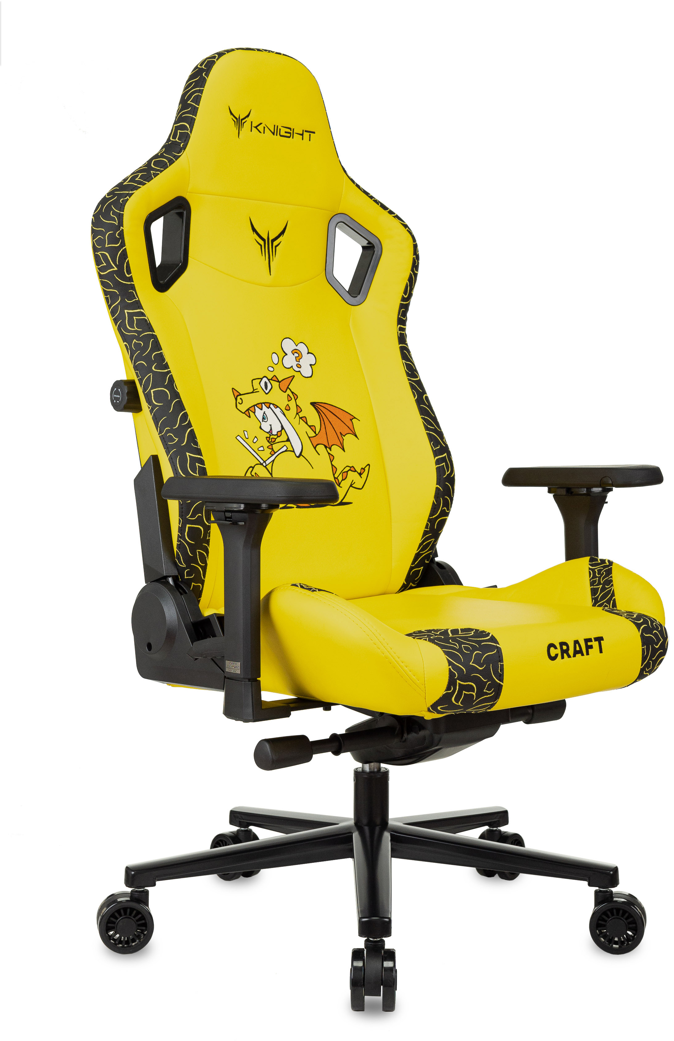 Кресло игровое Knight Craft Dragon желтый