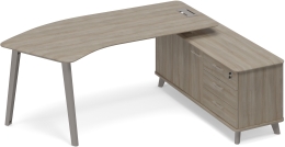 Стoл руководителя эргономичный на опорной тумбе правый Вяз либерти ТМ ТМ М1 126 ВЛ ВЛ ВЛ 216,4/159,2/75,6