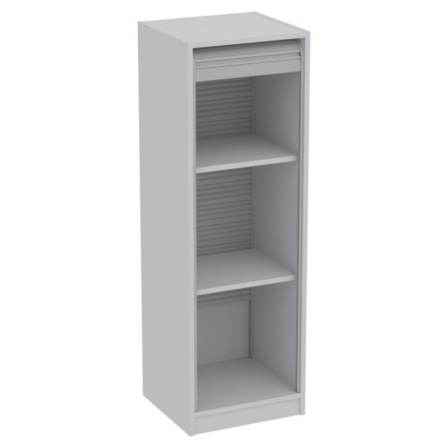 Офисный шкаф с жалюзи СБЖ-61 цвет серый 40/37/123 см