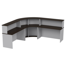 Стойка ресепшн комплект К/ПСУ-70 цвет Светло серый+Венге 251/251/60/118 см