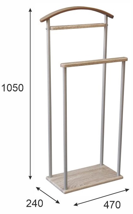 Вешалка костюмная Верис 4 металлик/дуб сонома