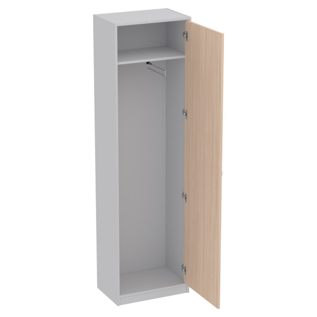 Офисный шкаф для одежды ШО-5 цвет Серый+Дуб Молочный 56/37/200 см