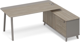 Стол комбинированный правый на тумбе Мокко-Вяз ТМ М1 102 МП ВЛ/МП ВЛ 196,4/164,2/75,6