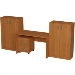 Комплект офисной мебели КП-20 цвет Вишня Оксфорд