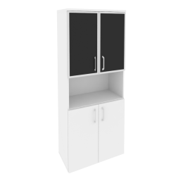 Шкаф высокий широкий O.ST-1.4R black Белый Бриллиант