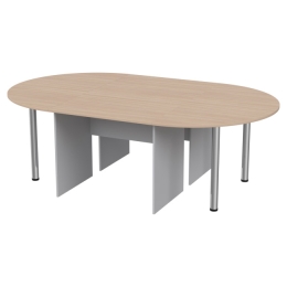 Стол для переговоров составной 236/146/76 Серый+Дуб Молочный
