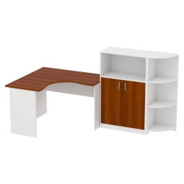 Комплект офисной мебели КП-10 цвет Белый+Орех Итальянский