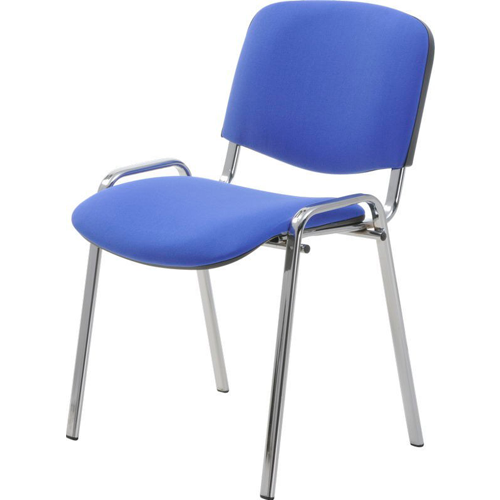 Офисный стул ИЗО хром/ткань синего цвета