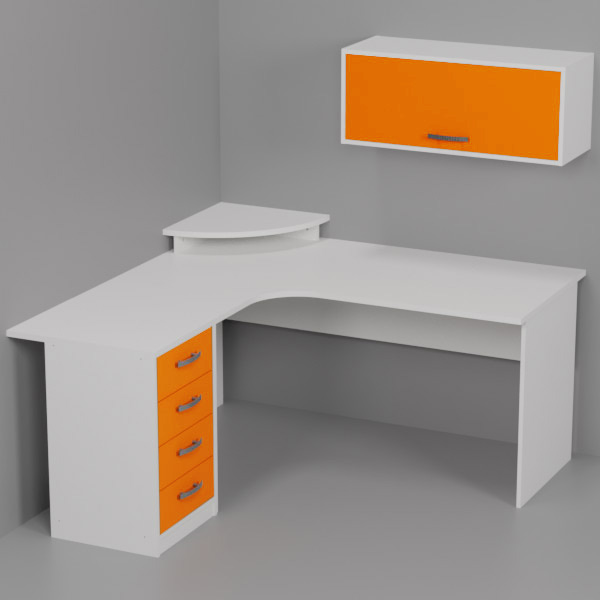 Комплект офисной мебели КП-17 цвет Белый+Оранж