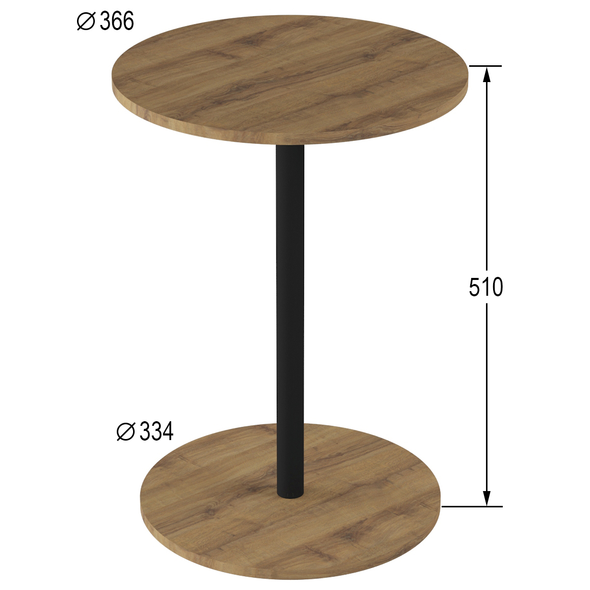 Стол журнальный Кат дуб вотан/черный