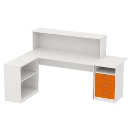 Комплект офисной мебели КП-12 цвет Белый+Оранж
