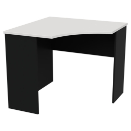 Угловой стол СТУ-19 цвет Черный+Белый 90/90/76 см