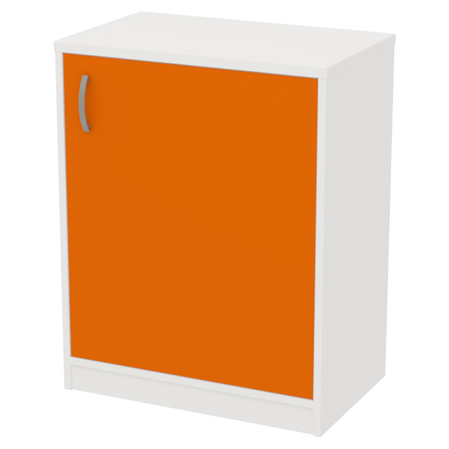 Офисный шкаф СБ-40+ДВ-40 цвет Белый+Оранж 60/37/76 см
