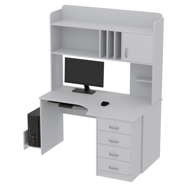 Компьютерный стол КП-СКЭ-8 Левый цвет Серый 140/90/182 см