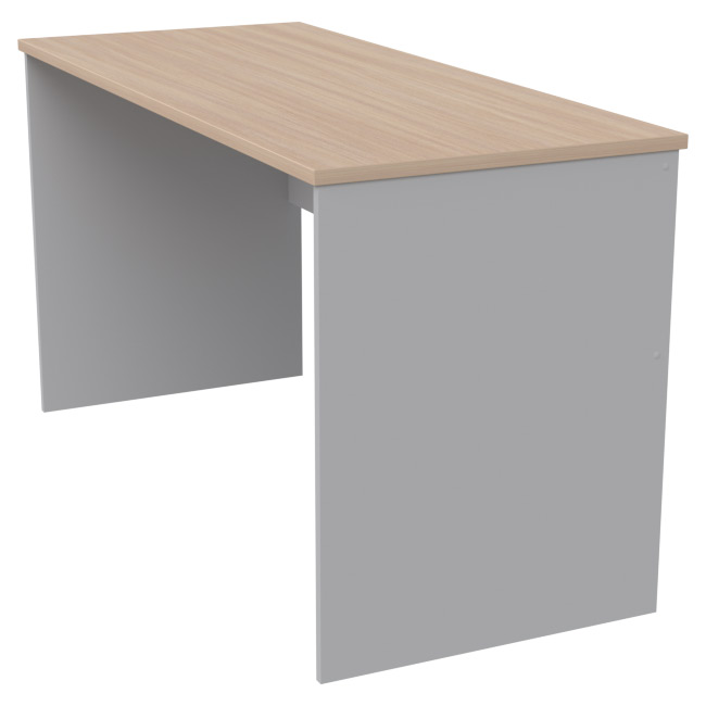 Офисный стол СТ-42 цвет Серый+Дуб Молочный 140/60/76 см