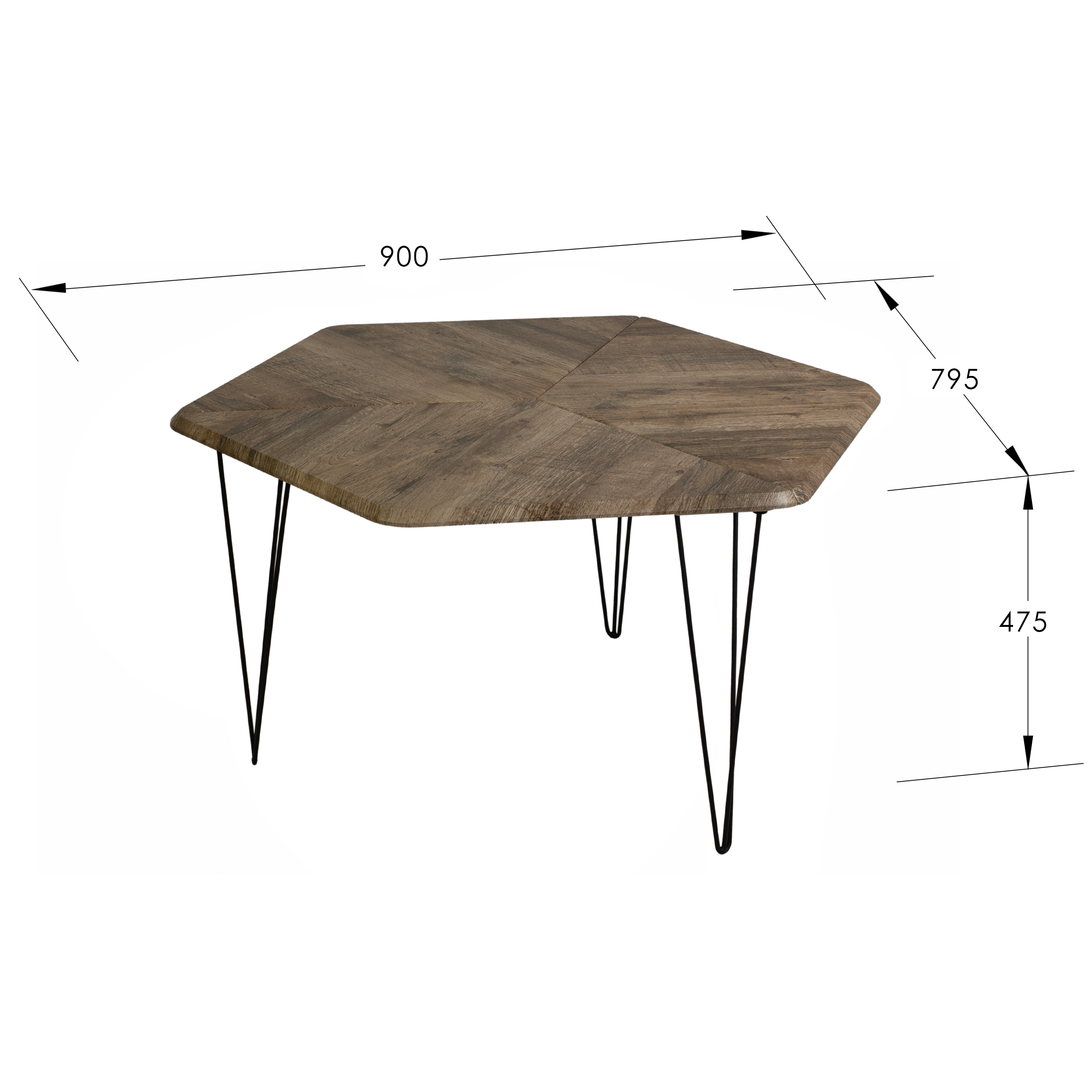 Стол журнальный BeautyStyle 23 дуб крымский состаренный/черный