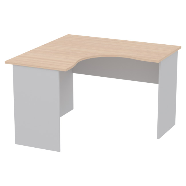Офисный стол угловой СТУ-11 цвет серый + дуб 120/120/76 см
