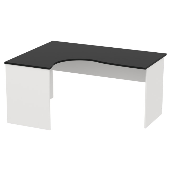 Стол для офиса СТУ-П цвет Белый + Черный 160/120/76 см