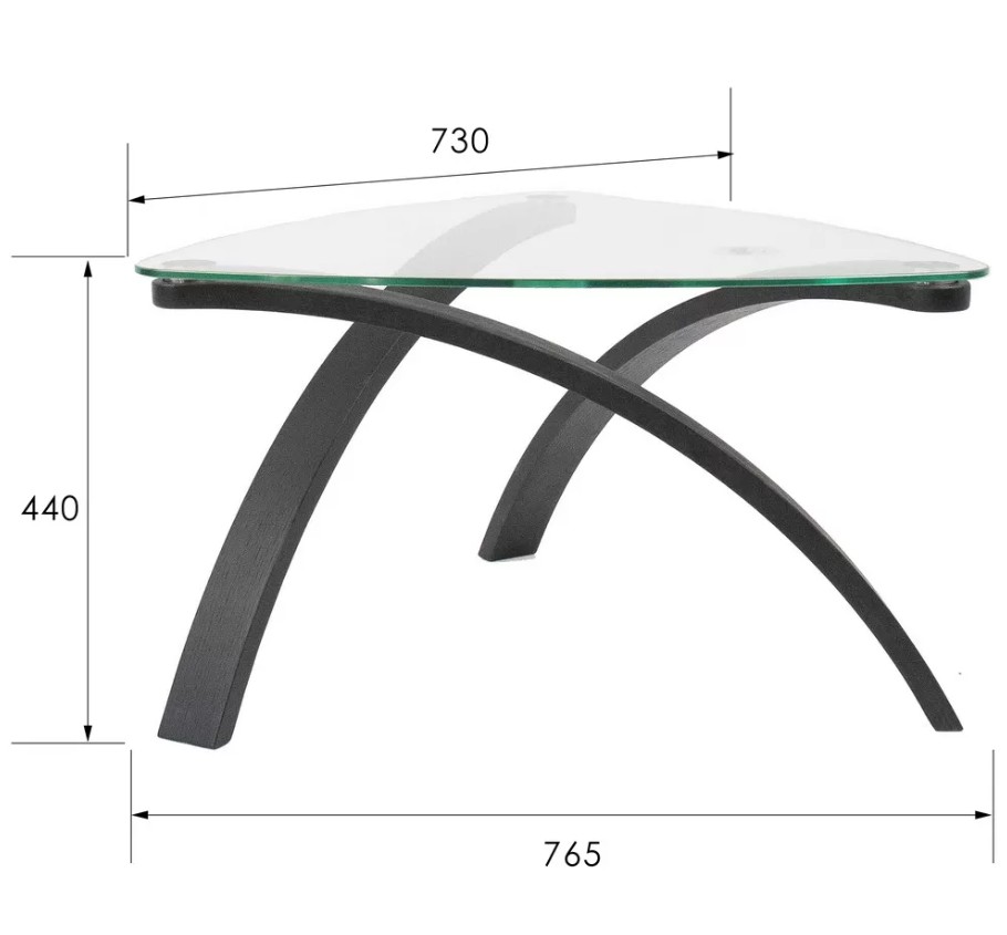 Стол журнальный Гурон 3 чёрный матовый