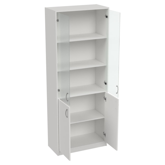 Офисный шкаф ШБ-3+А-5 матовый цвет Белый 77/37/200 см