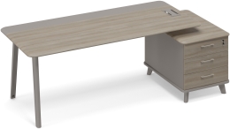 Стол комбинированный на тумбе малой правый Мокко-Вяз ТМ М1 108 МП ВЛ/МП ВЛ 225,8/104,2/75,6