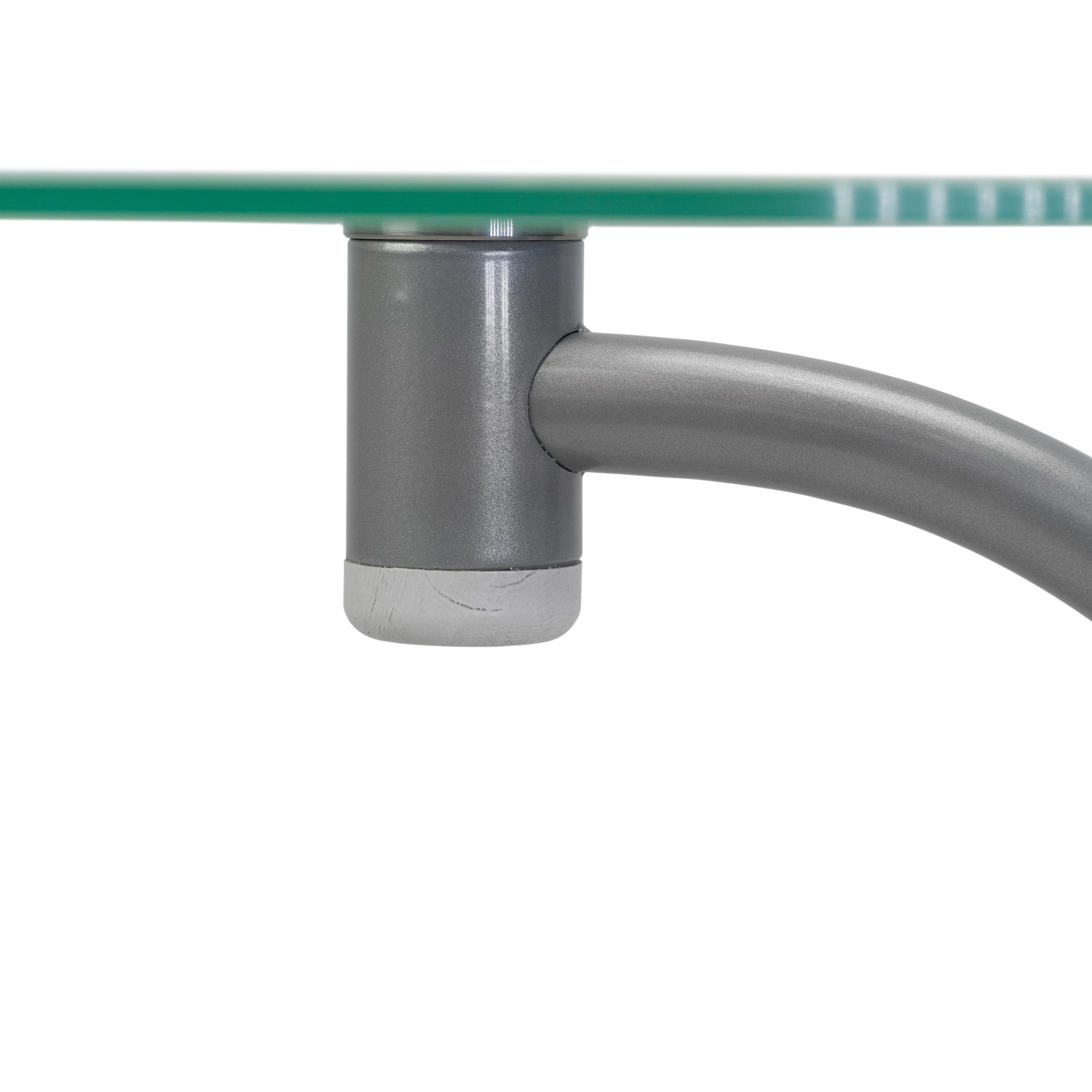 Стол журнальный Дуэт 13Н металлик/дуб дымчатый/прозр