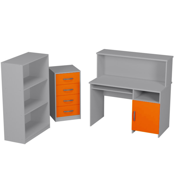 Комплект офисной мебели КП-22 цвет Серый+Оранж