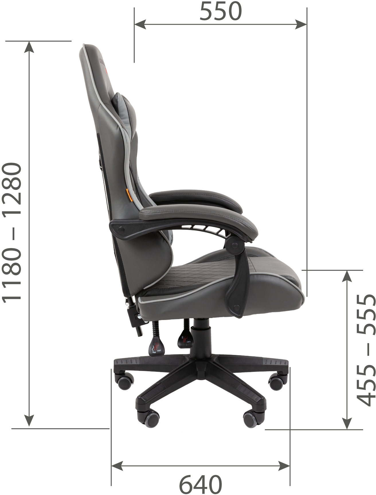 Игровое кресло CHAIRMAN CH28 экокожа черный-серый