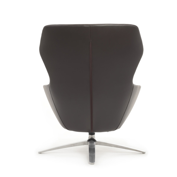 Кресло Riva Design F1705 с подставкой для ног Темно-коричневое кожа