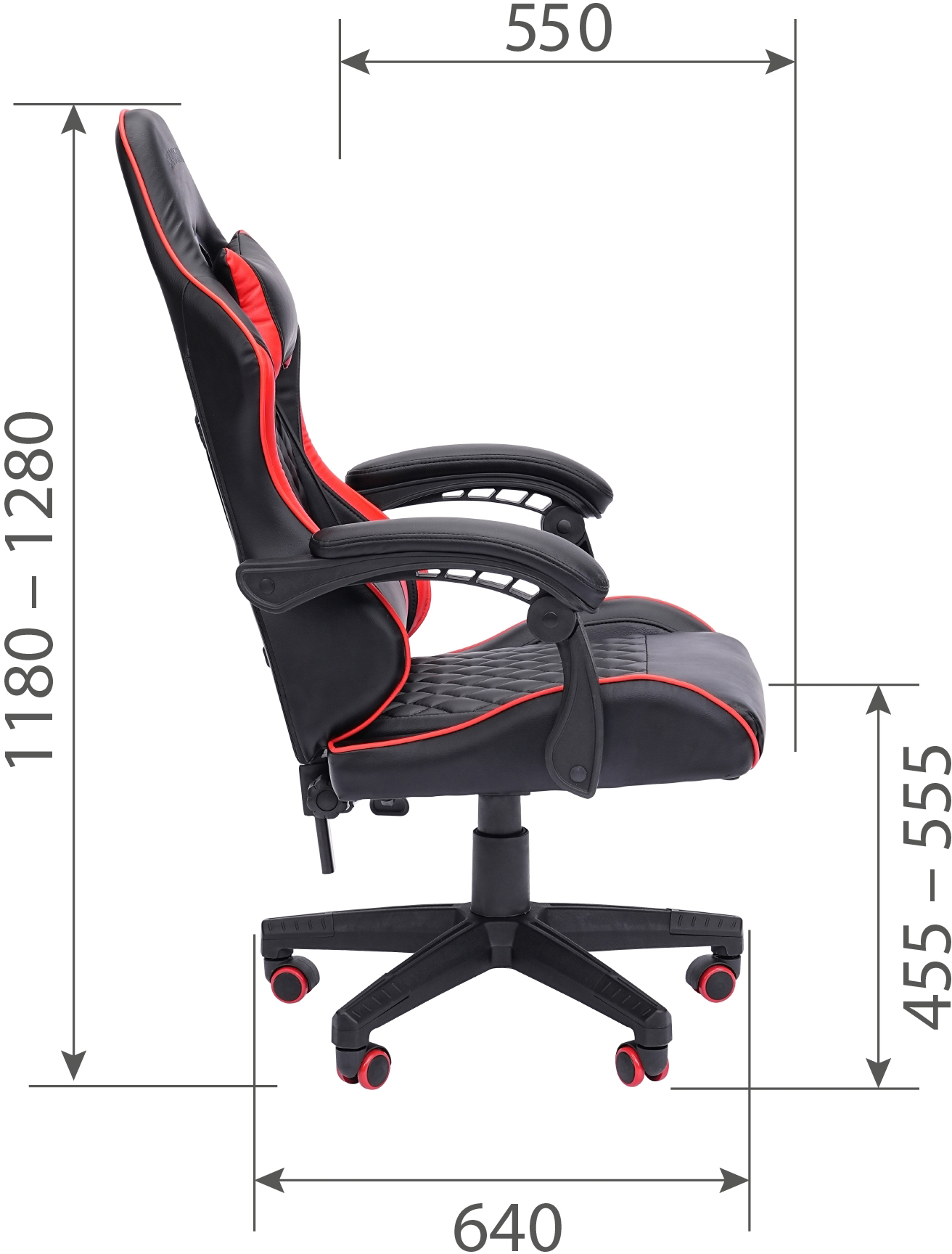 Игровое кресло CHAIRMAN CH28 экокожа черный-красный