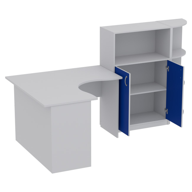 Комплект офисной мебели КП-10 цвет Серый+Синий