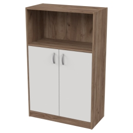 Офисный шкаф СБ-63 цвет Дуб Крафт+Белый 77/37/123 см