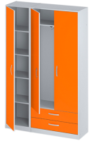 Шкафы для одежды Серый + Оранж