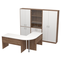 Комплект офисной мебели КП-11 цвет Дуб Крафт+Белый