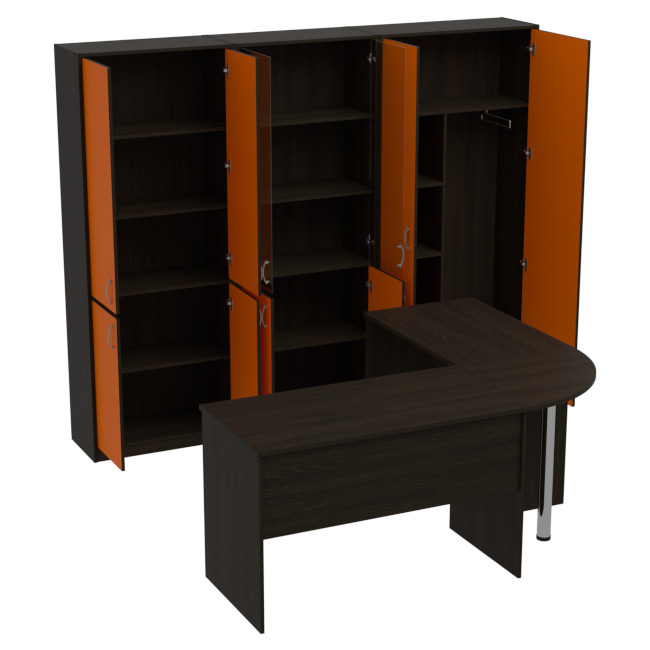 Комплект офисной мебели КП-11 цвет Венге+оранж