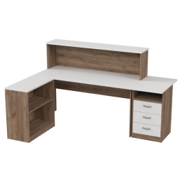 Комплект офисной мебели КП-12 цвет Дуб крафт+Белый
