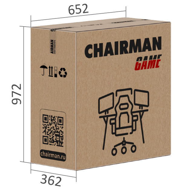 Игровое кресло Chairman game 35 ткань черный серый