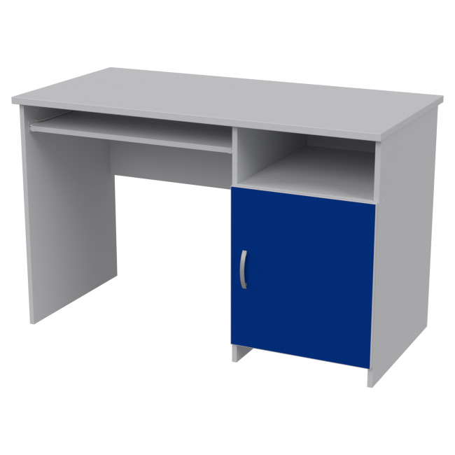 Компьютерный стол СК-21 цвет Серый+Синий 120/60/76 см