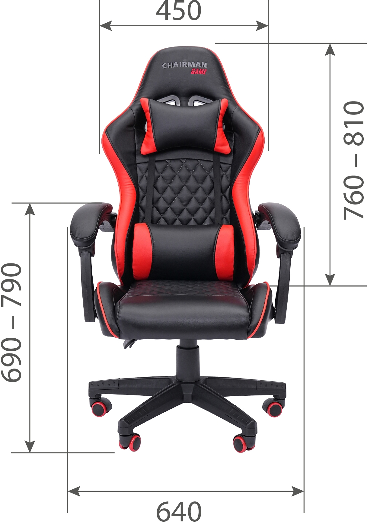 Игровое кресло CHAIRMAN CH28 экокожа черный-красный