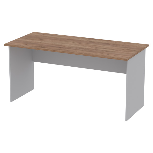 Офисный стол СТ-10 цвет серый + крафт 160/73/76 см