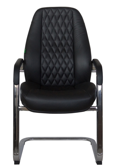 Конференц-кресло из натуральной кожи RIVA F385 Черное