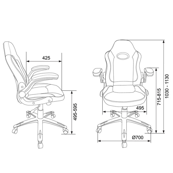 Кресло игровое Бюрократ VIKING-1N/BL-RED