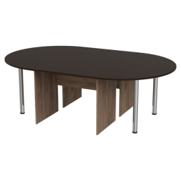 Стол для переговоров составной 236/146 цвет Дуб Крафт+Венге 236/146/76 см