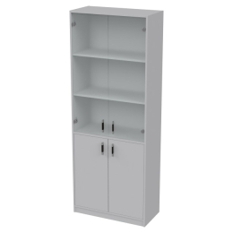 Офисный шкаф ШБ-3+А-5+С-28МВ матовый цвет Серый 77/37/200 см