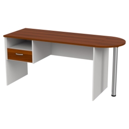 Стол с приставкой КП-1 цвет Белый+Орех