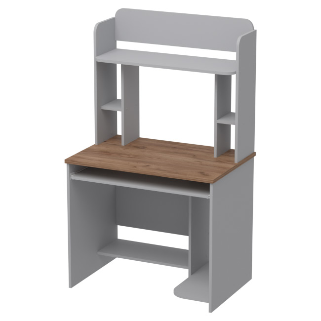 Компьютерный стол СК-25 цвет Серый+Крафт 90/60/152 см