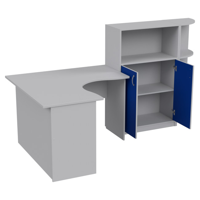 Комплект офисной мебели КП-10 цвет Серый+Синий